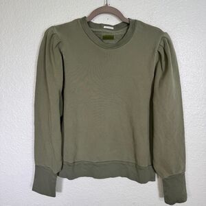 Mother Curve Ball Sweatshirt Womens Extra Large Puff Sleeve Sweater Crewneck NEW